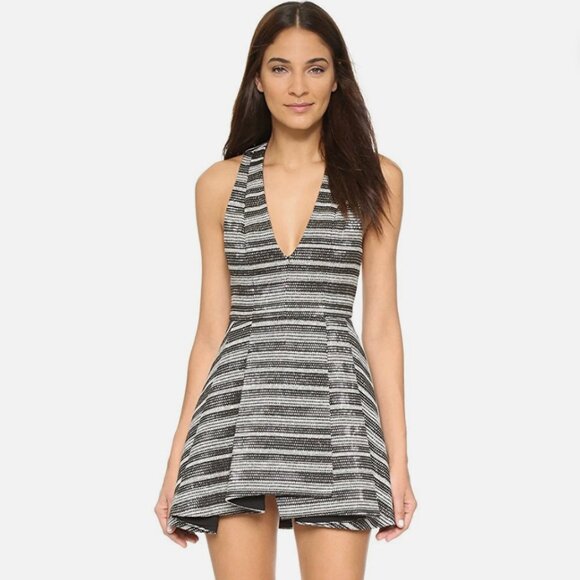Alice + Olivia Dresses & Skirts - NWT Alice and Olivia Size 6 Black and Silver Striped Dress